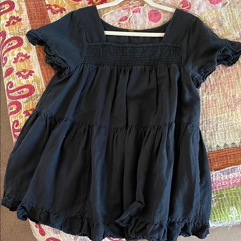 Free People Black Tunic Top